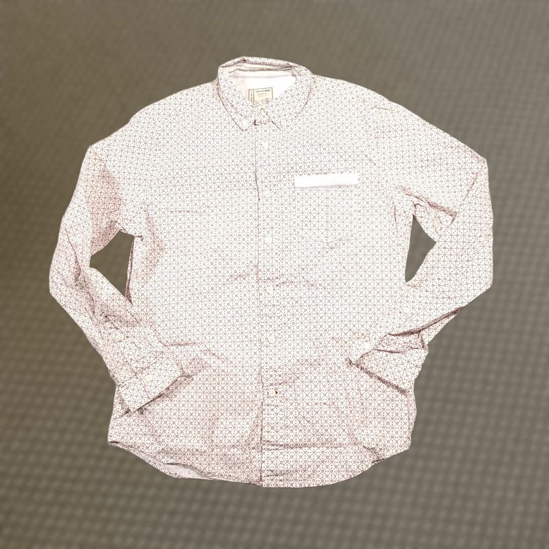 Alexander Julian Colours By Alexander Julian Geometric Stretch Button Down Shirt Men Medium White Size US M / EU 48-50 / 2 - 1 Thumbnail