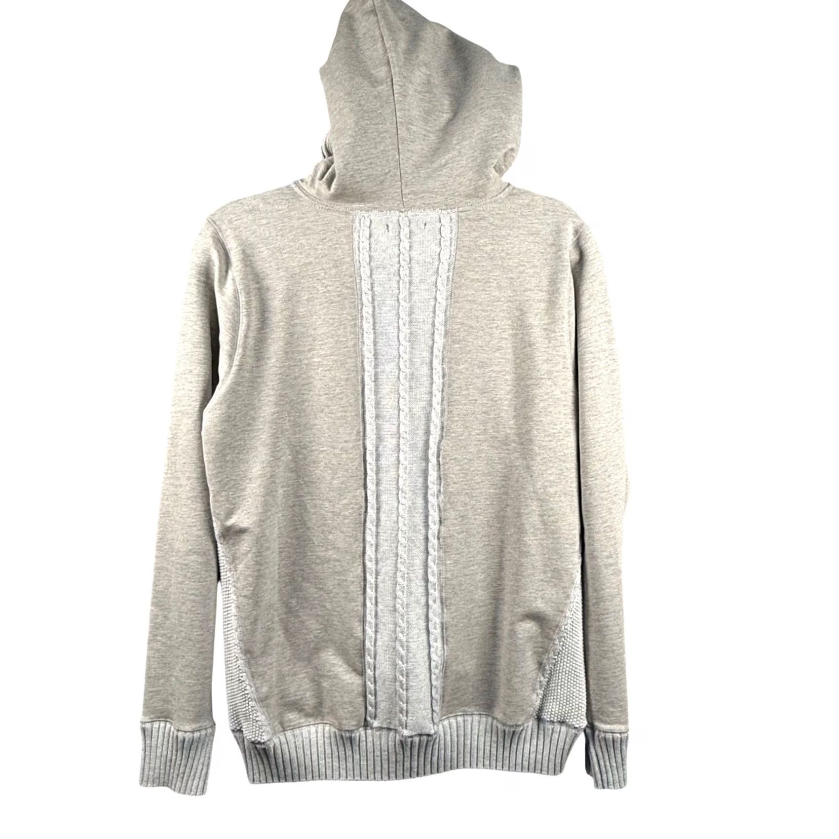 Vintage BYLYSE Cable Knit Trim Full Zip Hoodie Sweatshirt Mixed Media Coastal Grandma L Womens Size L / US 10 / IT 46 - 4 Thumbnail