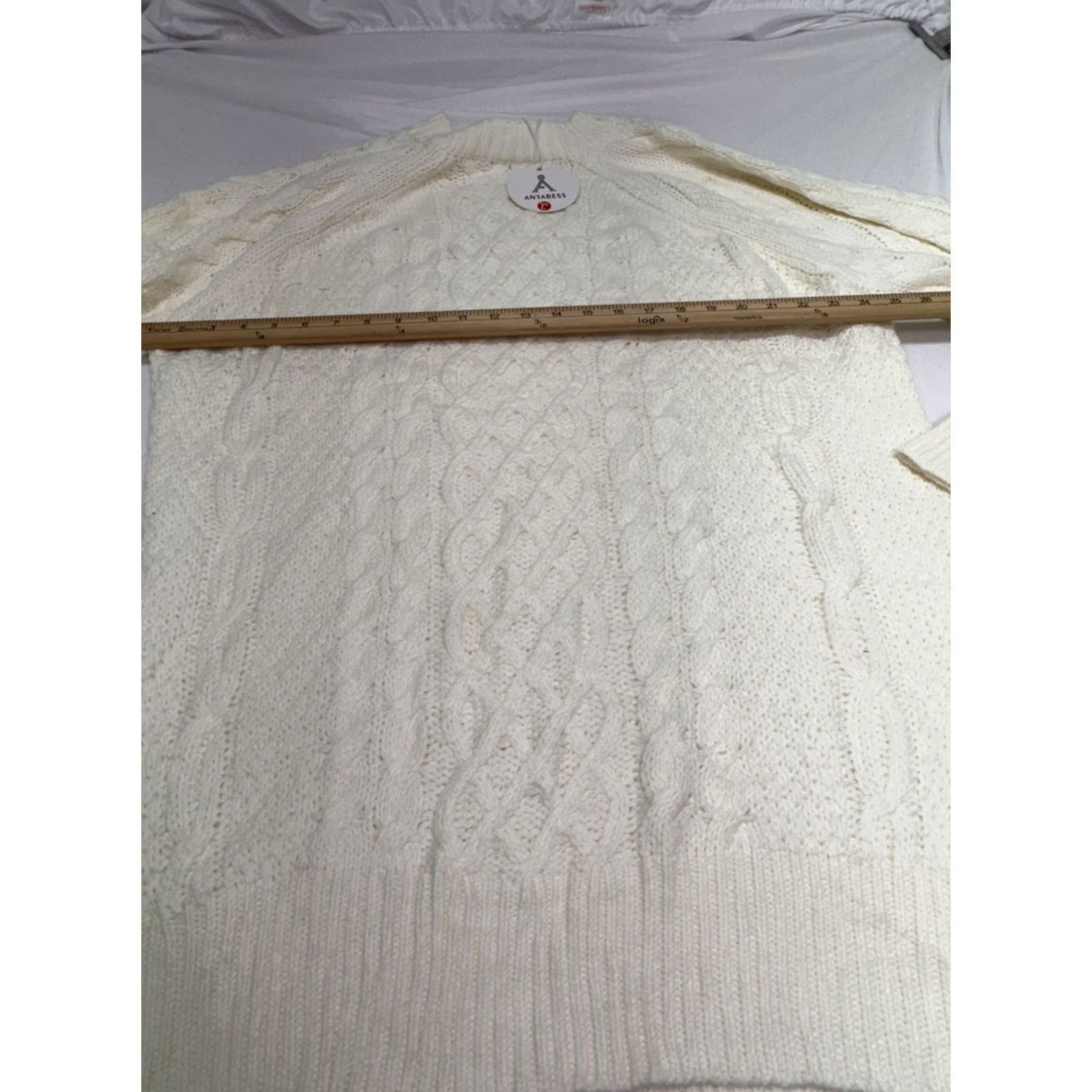 Vintage Anrabess Oversized Sweater Pullover Womens Large Cable Knit Chunky White Granny Size L / US 10 / IT 46 - 7 Thumbnail