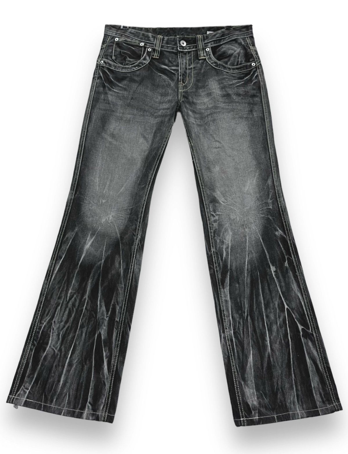 🔥💥SEMANTIC DESIGN BLOW💥 Whiskers Retro Punk FLARE Denim💥