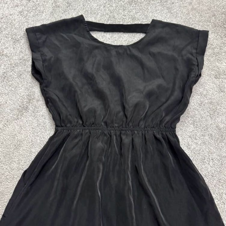 Vintage Pink Republic Dress Woman A-Line Cut Out Sleeveless Black Mini Short Crew Neck Medium Black Classic Workwear LBD Minimalist Vintage No Size M / US 6-8 / IT 42-44 - 3 Thumbnail