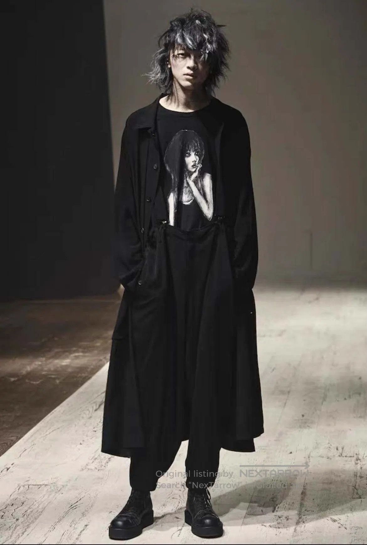 Yohji Yamamoto YOHJI YAMAMOTO Sketch Girl Portrait Cotton Short Sleeve Size US L / EU 52-54 / 3 - 6 Thumbnail