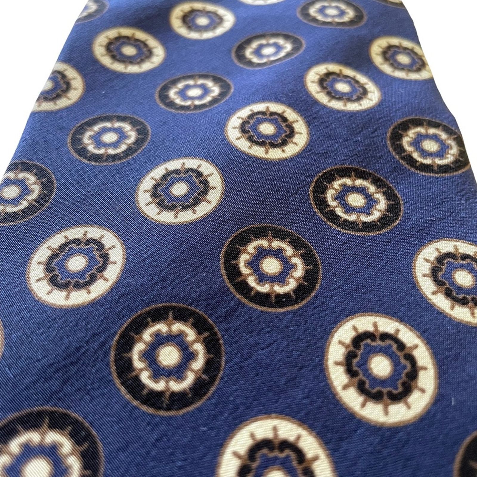 Lanvin × Vintage Vintage Lanvin Navy Blue Foulard Silk Tie - Made in Italy Size ONE SIZE - 6 Thumbnail
