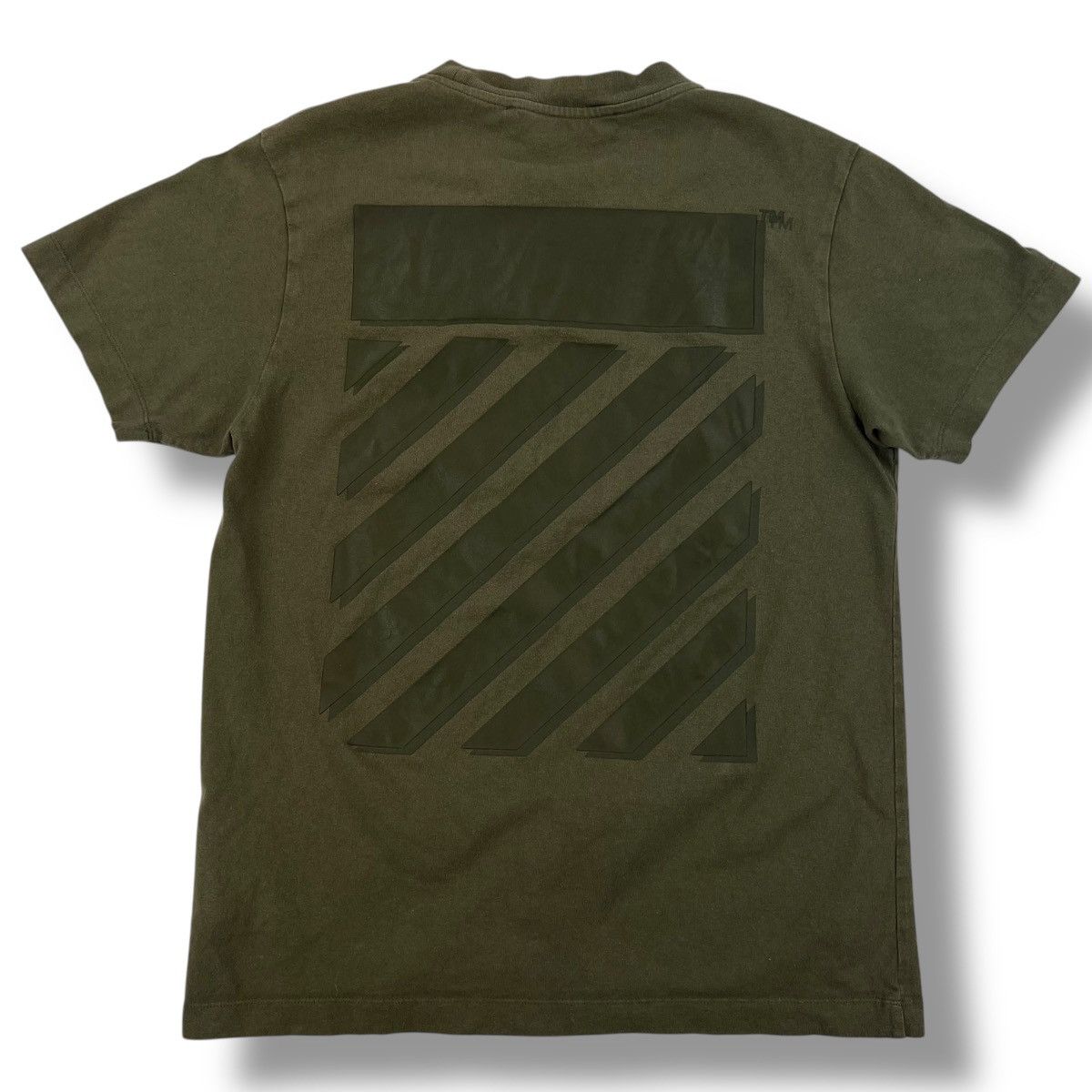 Off-White Off-White Rubber Diagonal Khaki T Shirt Size US S / EU 44-46 / 1 - 2 Thumbnail