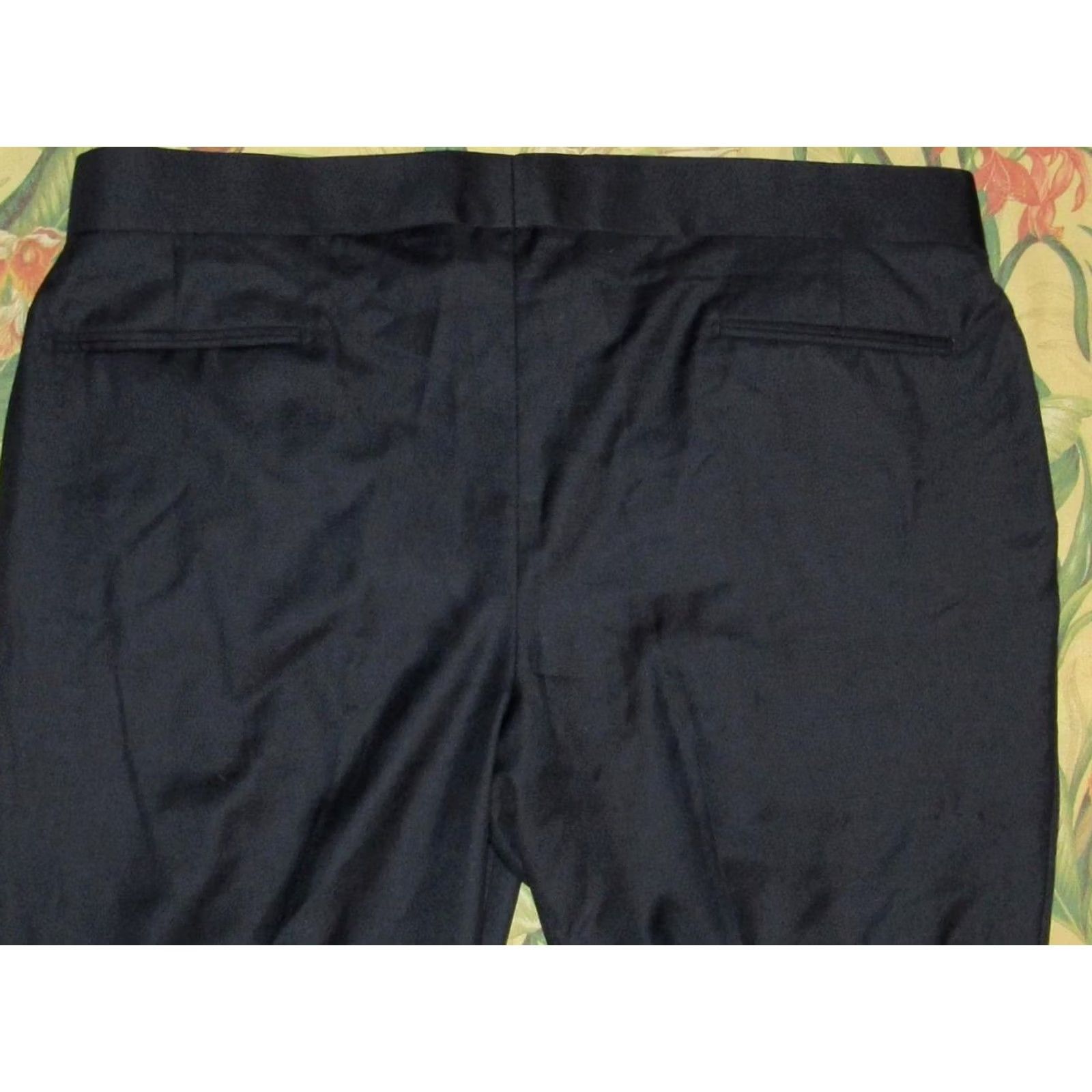 Suitsupply Suitsupply Brescia Navy Blue Flat Front Dress Pants 46 x 30 Mens 46 Inseam 30 Wool Dress Pants Navy Blue Size 46R - 4 Thumbnail