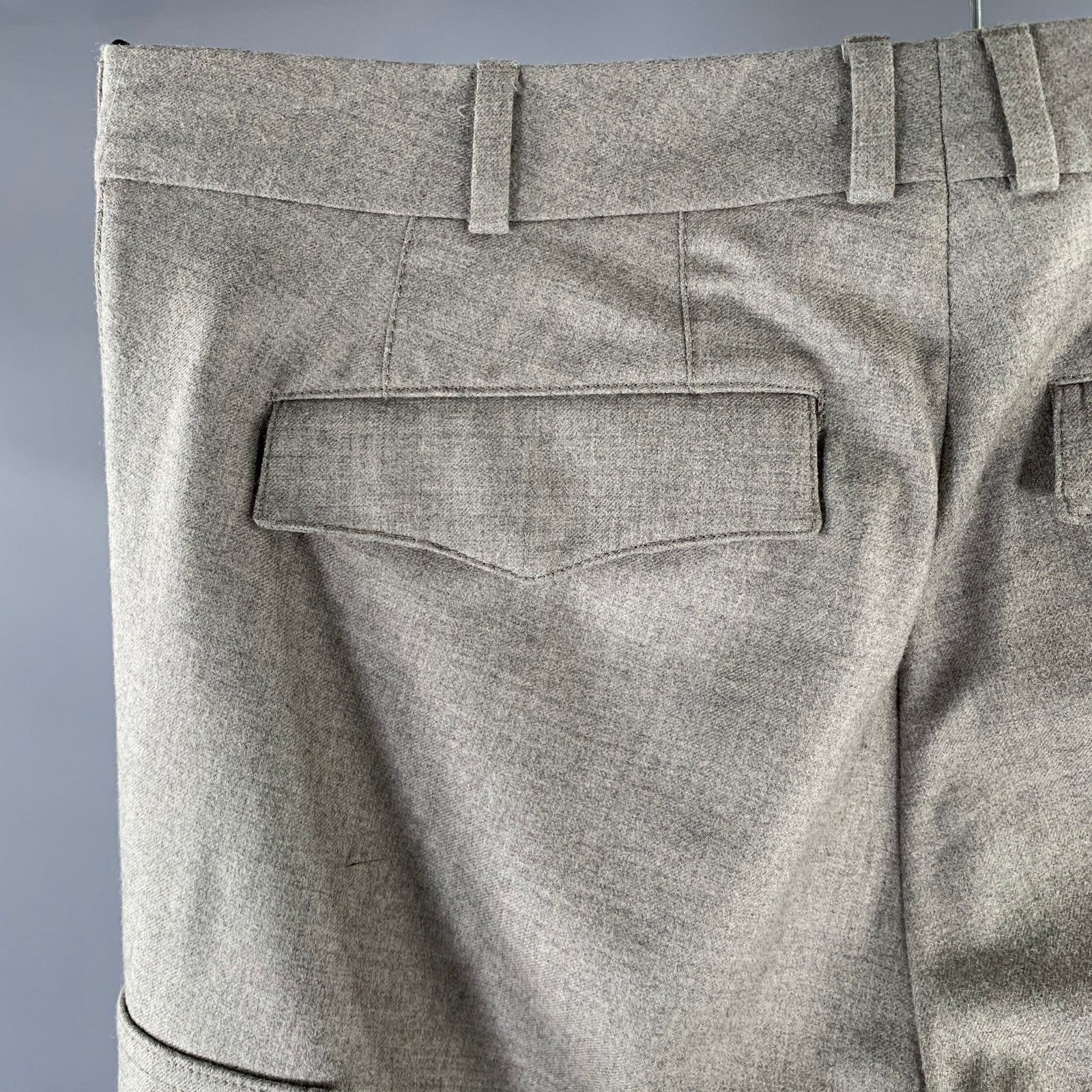 Ralph Lauren Size 34 Gray Heather Wool Blend Cargo Dress Pants Size US 34 / EU 50 - 3 Thumbnail