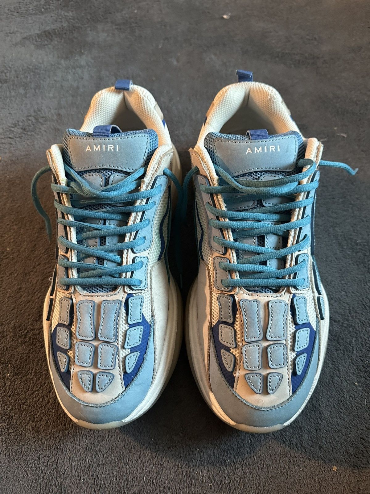 Amiri Amiri Mesh Bone Runners Neon Blue & White Size 11/44 Size US 11 / EU 44 - 1 Thumbnail