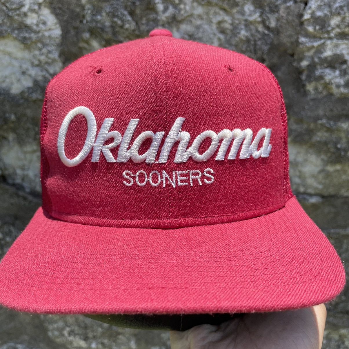 Sports Specialties × Vintage Vtg Oklahoma Sooners Sports Specialties Script Trucker Hat Size ONE SIZE - 4 Thumbnail