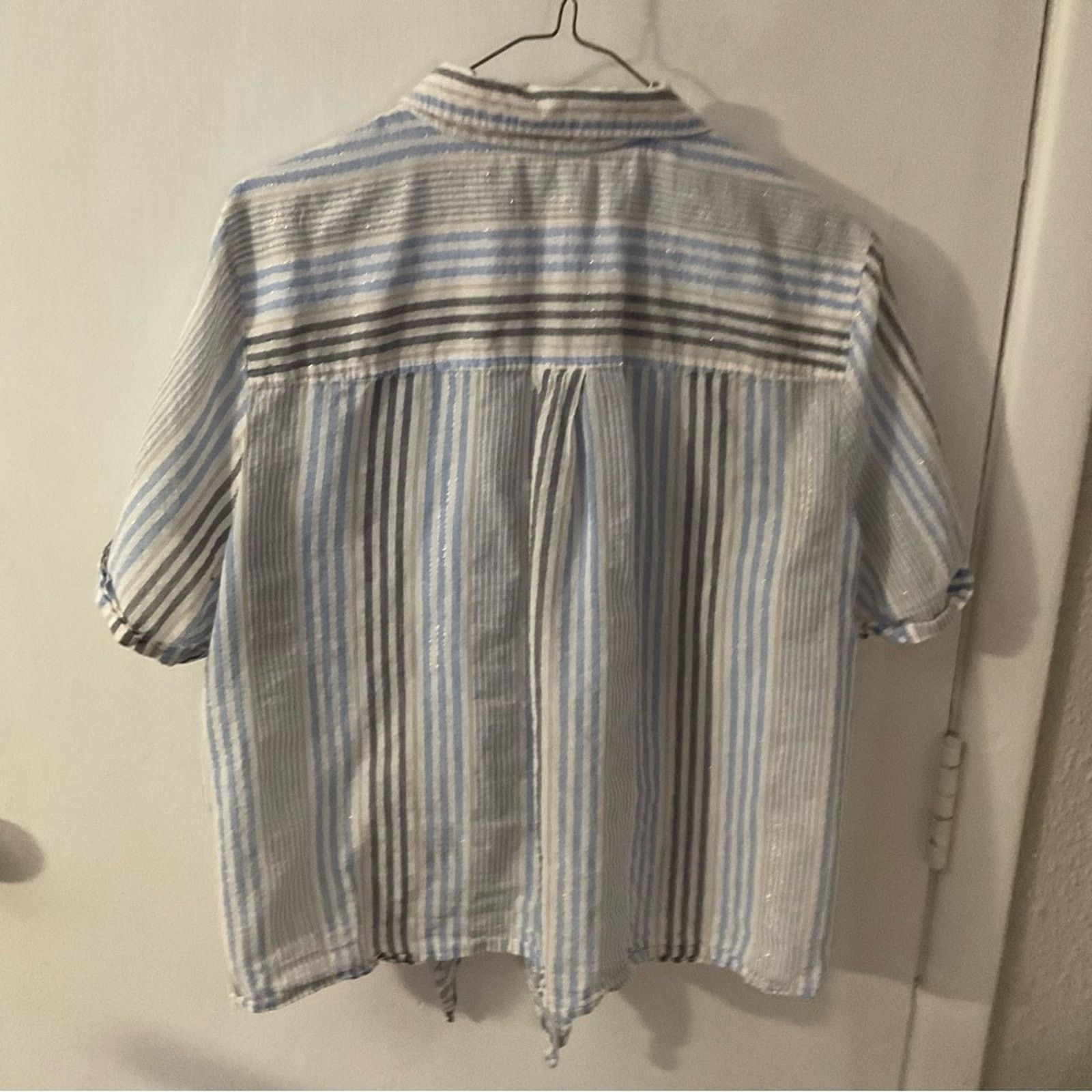 Michael Kors MiCHAEL Michael Kors Cropped Blouse Front Tie XL Size XL / US 12-14 / IT 48-50 - 4 Thumbnail