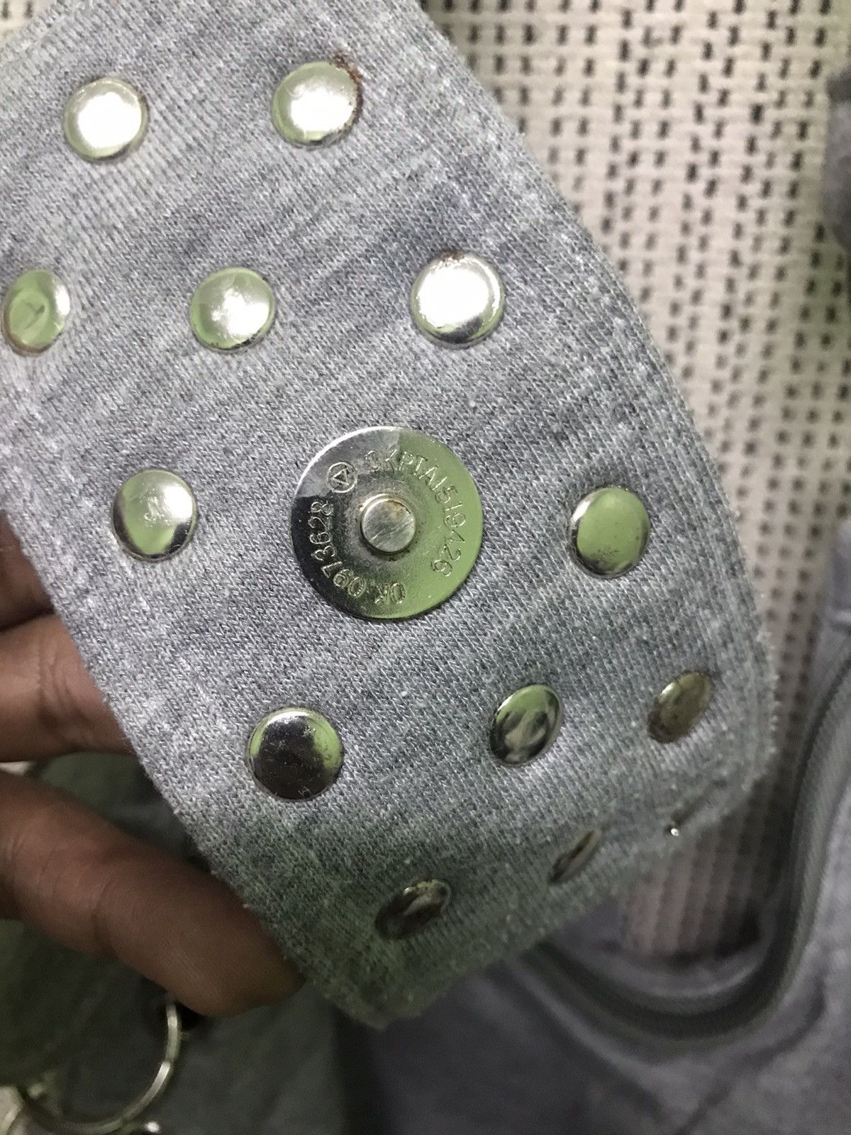 Japanese Brand “Grey Studded Punk Shoulder Bag with Grommet Lace-Up Design” Size ONE SIZE - 4 Thumbnail