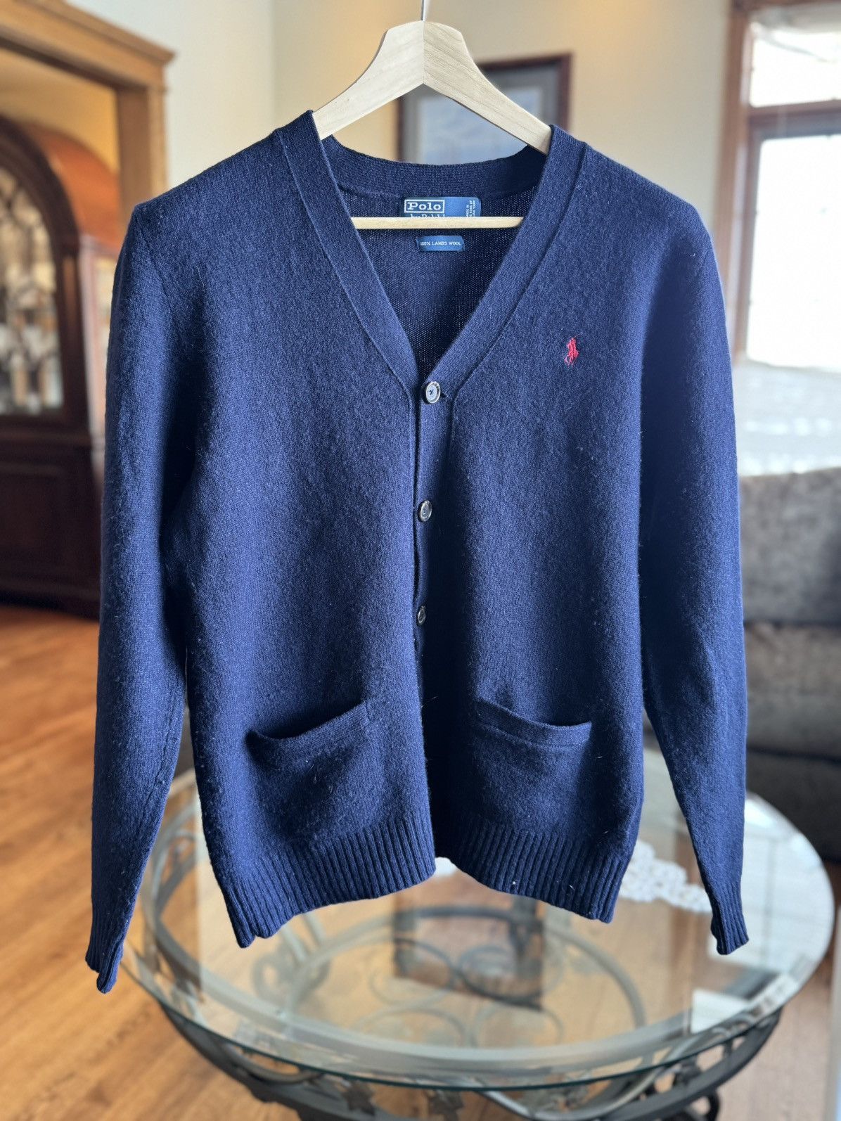Polo Ralph Lauren Lambswool Navy Blue Cardigan Size US S / EU 44-46 / 1 - 1 Thumbnail