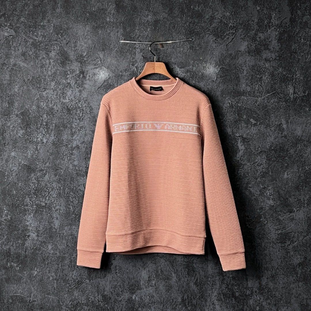 Emporio Armani EMPORIO ARMANI blush pink crewneck knit sweater M Size M / US 6-8 / IT 42-44 - 1 Thumbnail