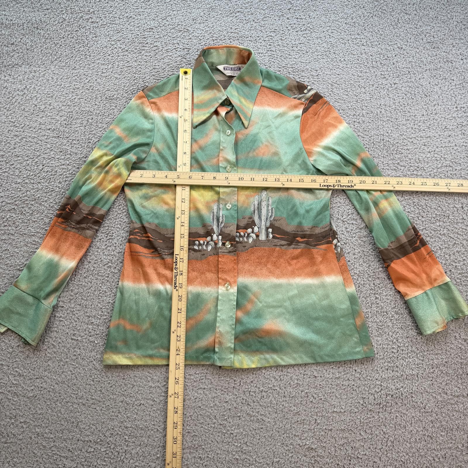 Other Vintage Two East Desert Cactus Western Button Up Shirt Y2K Size M / US 6-8 / IT 42-44 - 3 Thumbnail
