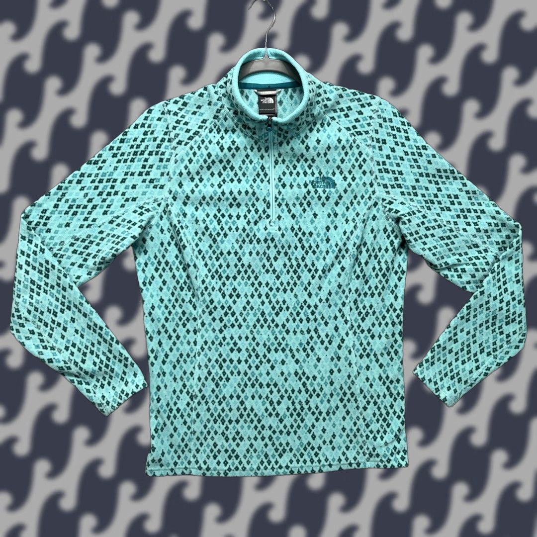 The North Face The North Face Fleece Jacket Womens Medium Blue 1/4 Zip Geometric Print C788 Size M / US 6-8 / IT 42-44 - 1 Thumbnail