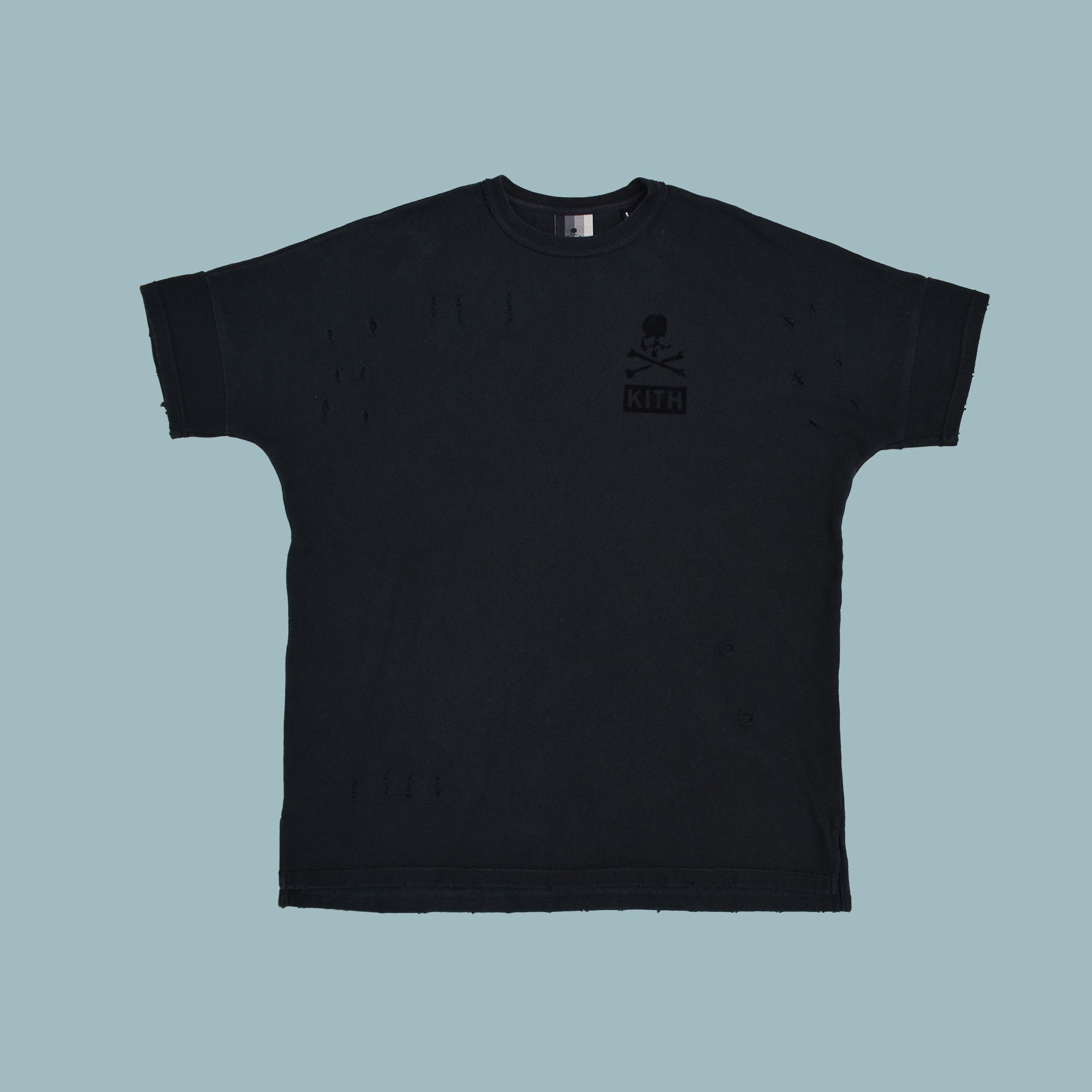 Mastermind Japan KITH X MASTERMIND JAPAN DISTRESSED SWEATSHIRT TEE Size US M / EU 48-50 / 2 - 1 Thumbnail