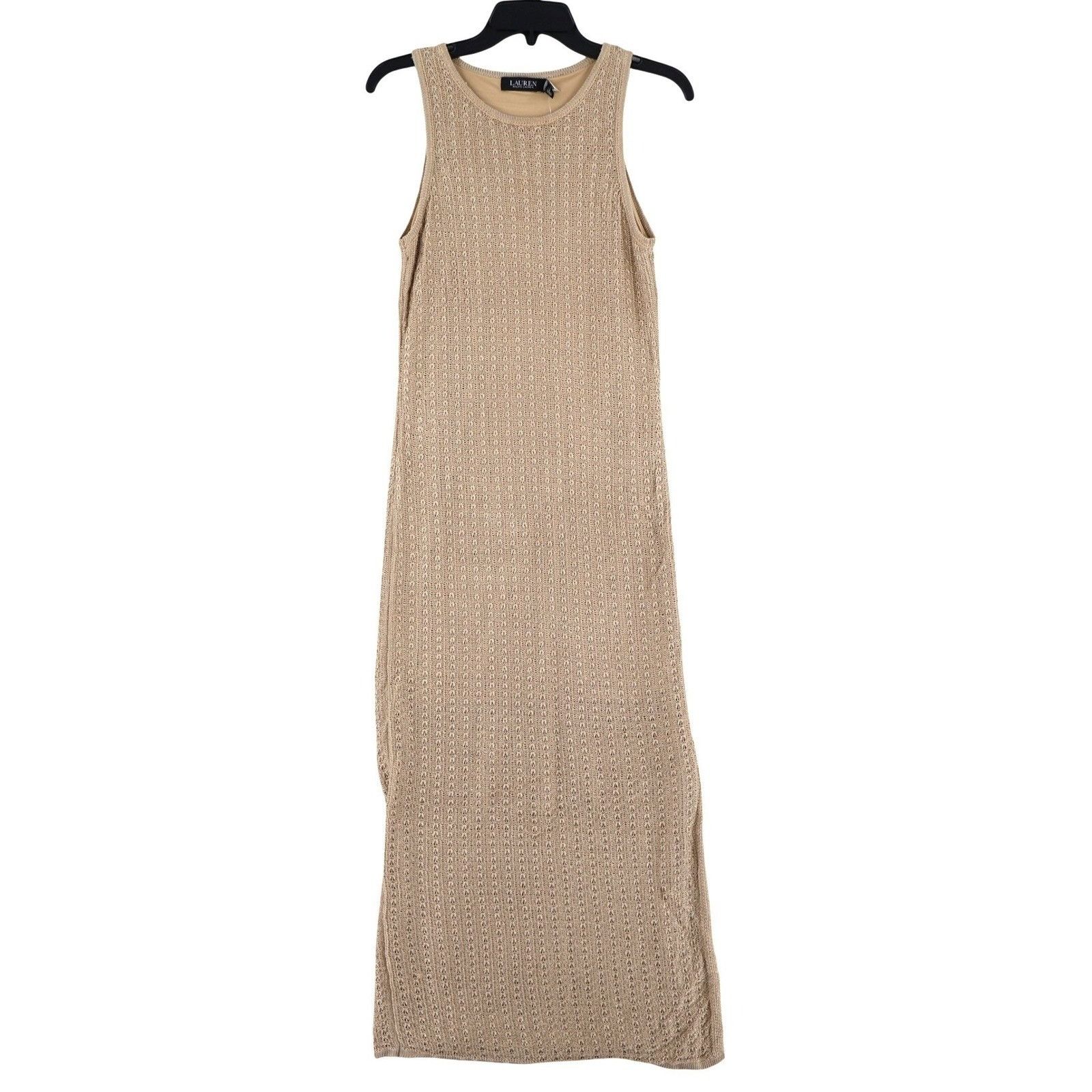 Lauren Ralph Lauren LRL Ralph Lauren Tan Crochet Sleeveless Midi Dress Womens L Size L / US 10 / IT 46 - 1 Thumbnail