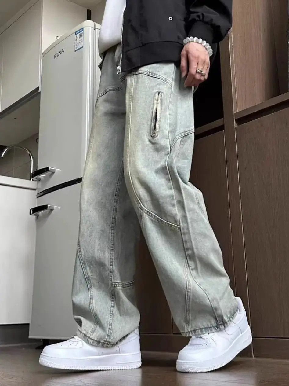 Japanese Brand Retro wide leg straight leg jeans Size US 30 / EU 46 - 2 Thumbnail