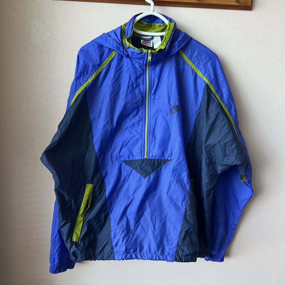 Nike Vintage Nike Blue Green Hooded Windbreaker Jacket Men’s L Size US L / EU 52-54 / 3 - 2 Thumbnail