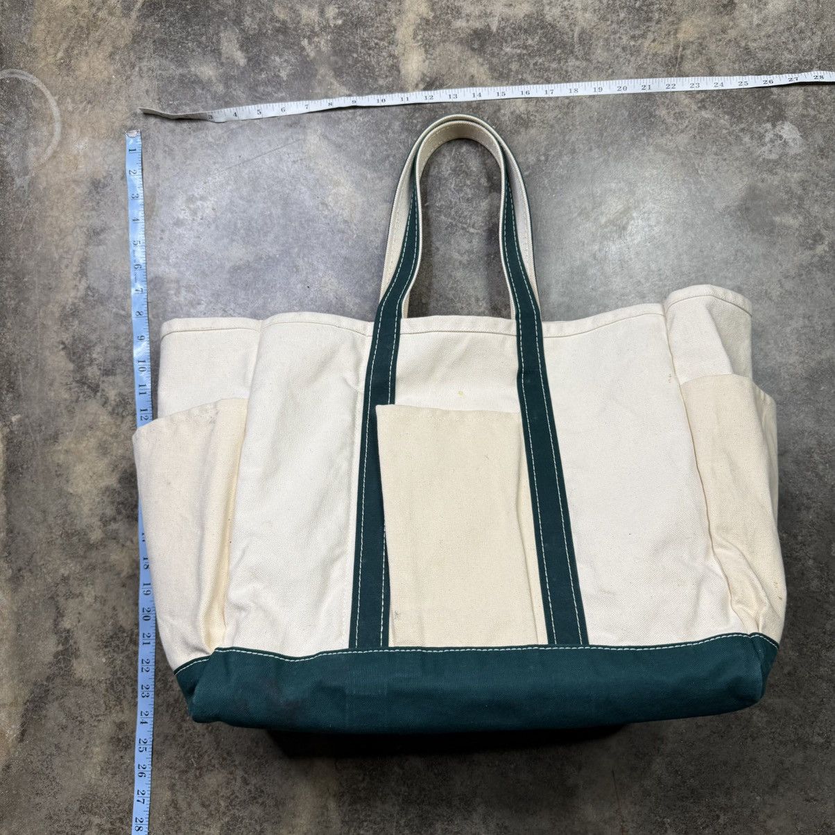 L.L. Bean vintage 80s llbean grean and white gardening tote bag Size ONE SIZE - 8 Thumbnail