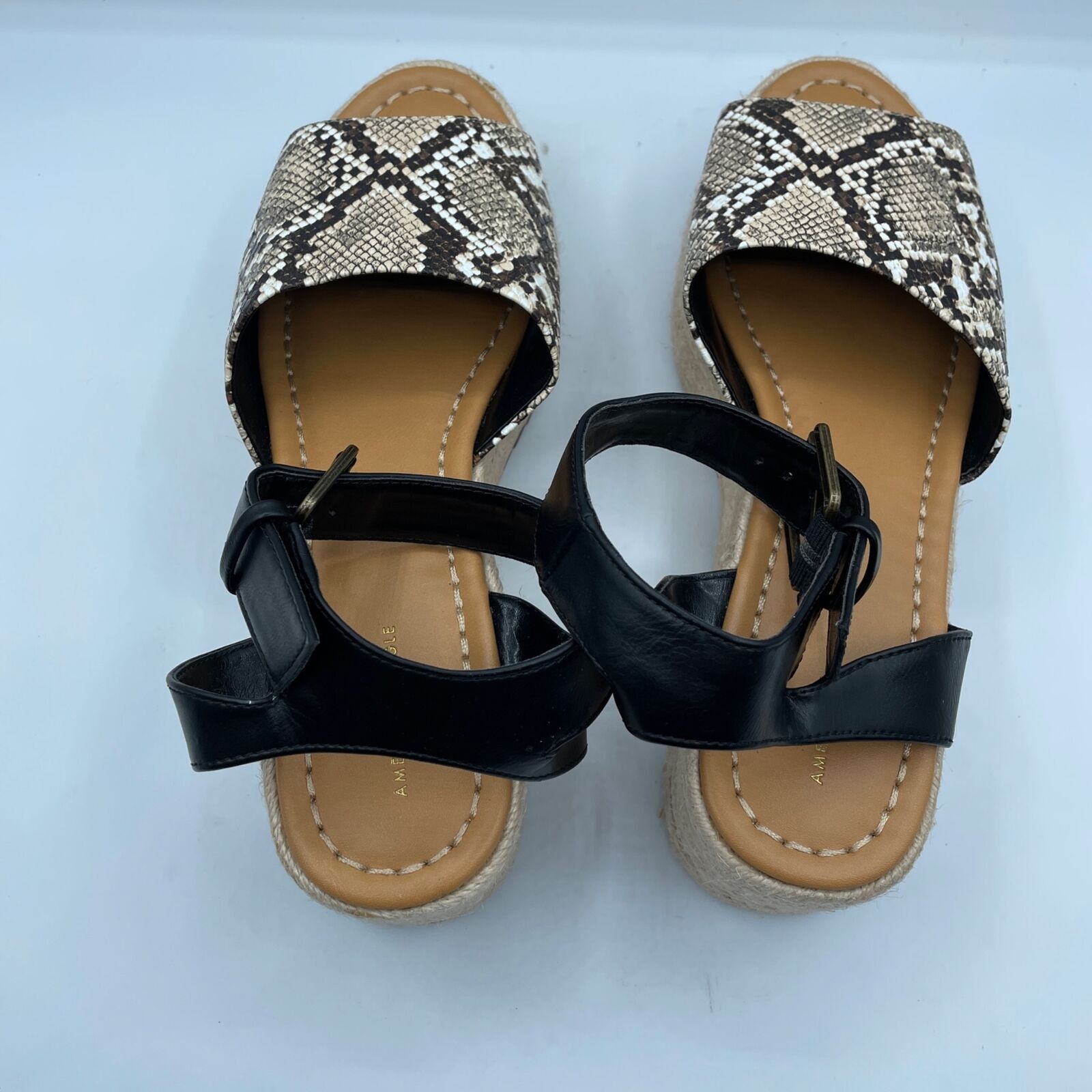 American Eagle Outfitters American Eagle Espadrille Platform Sandals Snakeskin Strappy Size US 9 / IT 39 - 7 Thumbnail