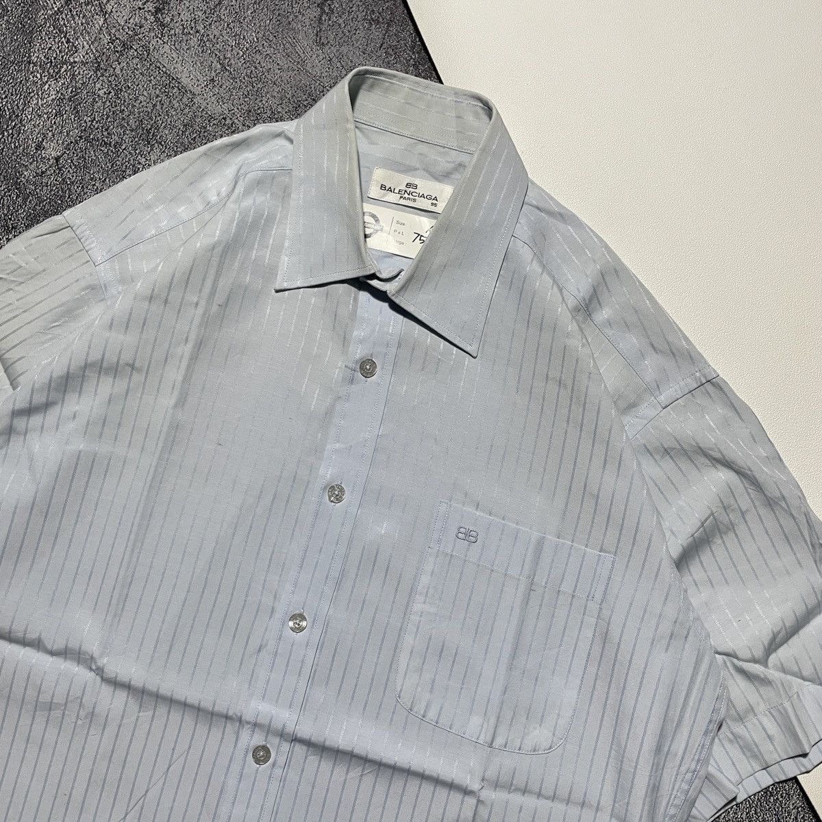 Balenciaga Vintage Balenciaga Shirts Pocket Embrodiered BB Size US XL / EU 56 / 4 - 3 Thumbnail
