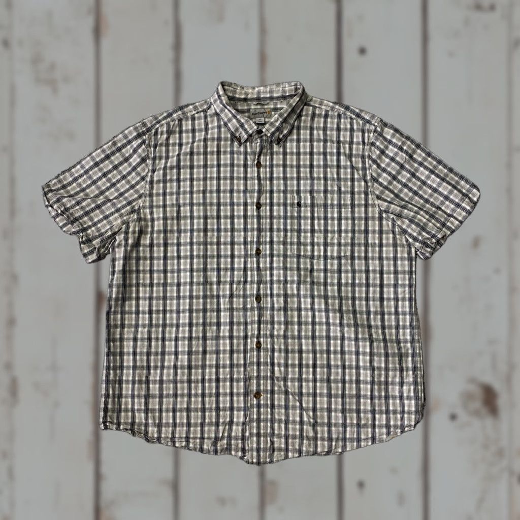 Carhartt Carhartt Shirt Men 2XL Flannel Plaid Button-Up Relaxed Fit Gray Cotton Workwear Size US XXL / EU 58 / 5 - 1 Thumbnail