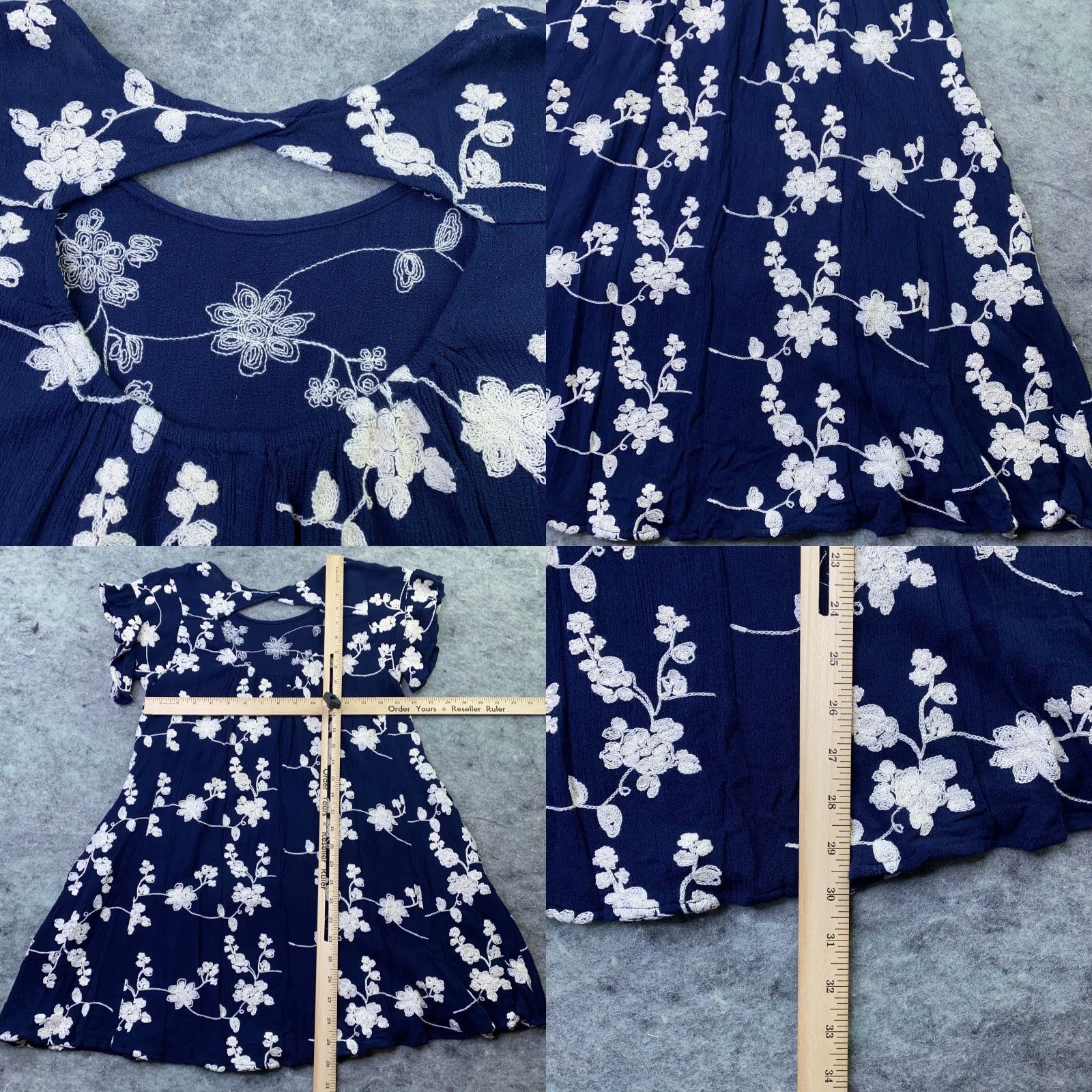 Vintage Altar'd State Womens Floral Tunic Blouse Small Blue Embroidered Lightweight Flared Sleeve Size S / US 4 / IT 40 - 8 Thumbnail
