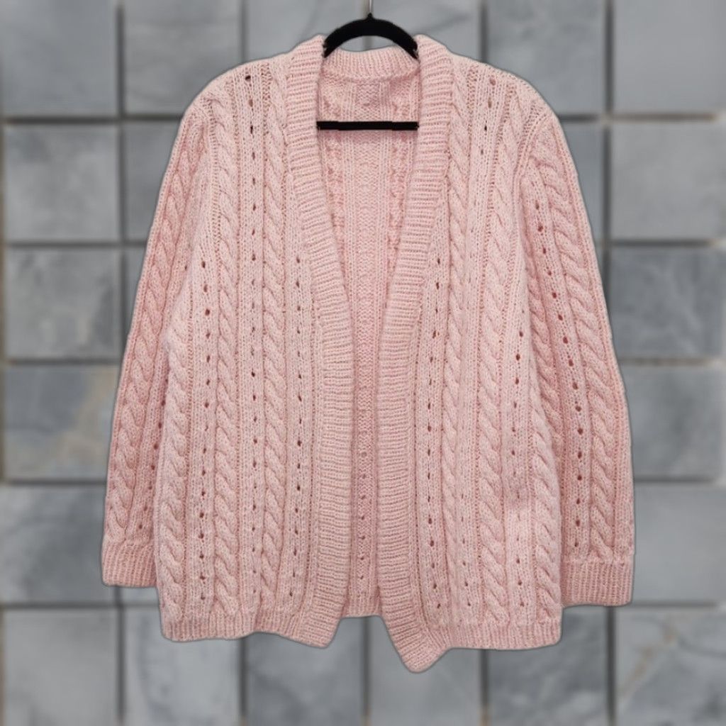 Pinko VINTAGE Handmade Pink Cardigan Sweater Unisex Adults One Size Regular 90s VTG Vintage Cardigan Sweater Pink 90s 90s Size ONE SIZE - 1 Thumbnail