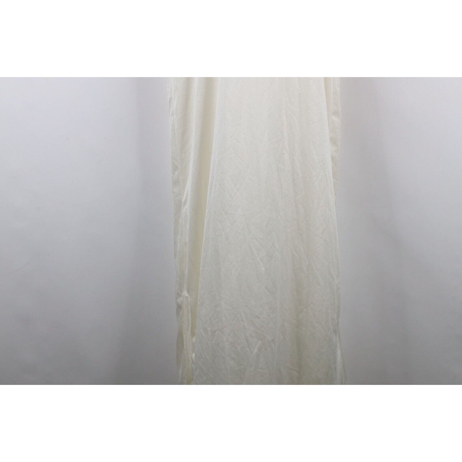 Vintage Vintage 70s Sheer Silky Nylon Lace Flower Night Gown Slip Size XL / US 12-14 / IT 48-50 - 15 Thumbnail