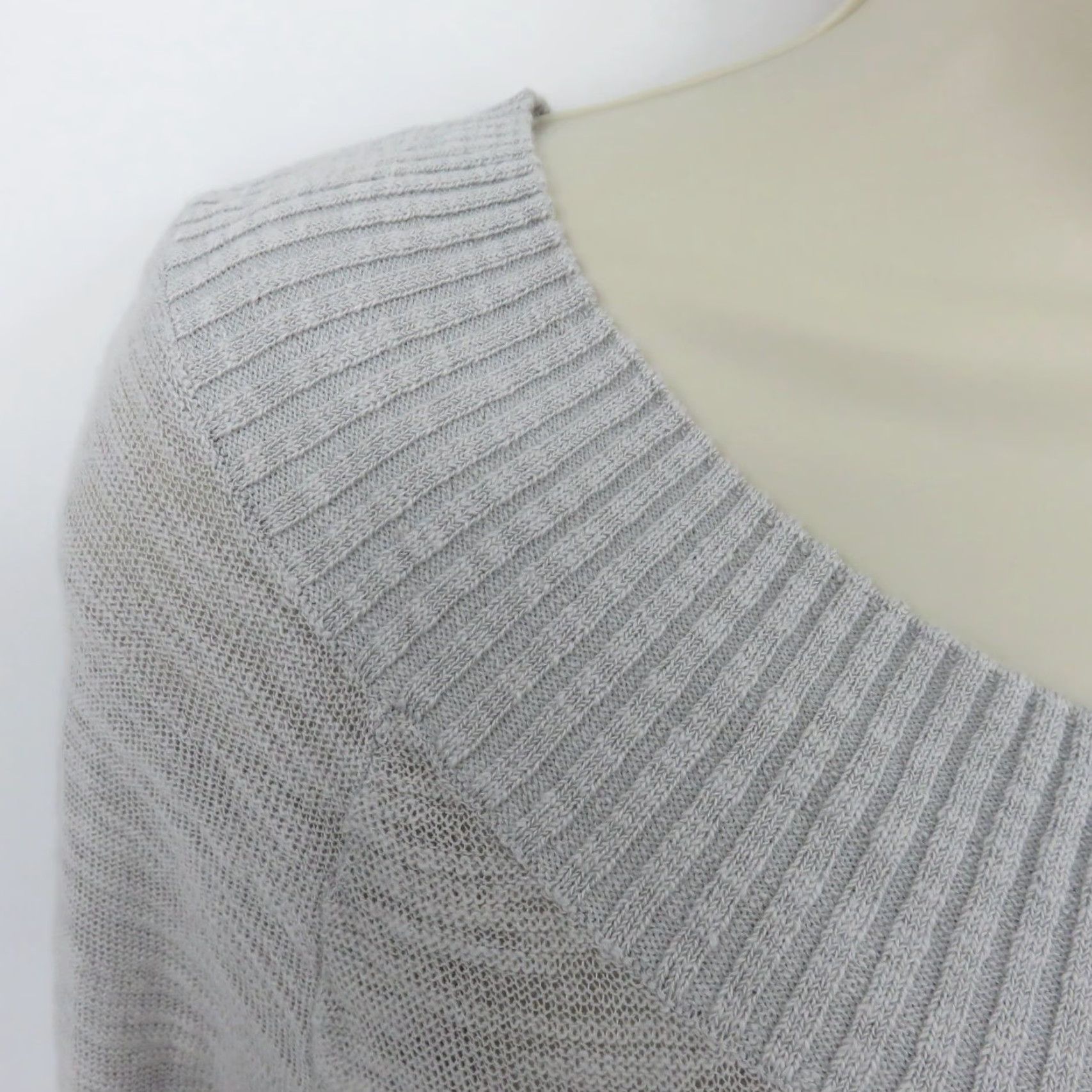 Express Express Women Large Ribbed Gray Burnout Long Sleeve Pullover Sweater NEW Size L / US 10 / IT 46 - 3 Thumbnail