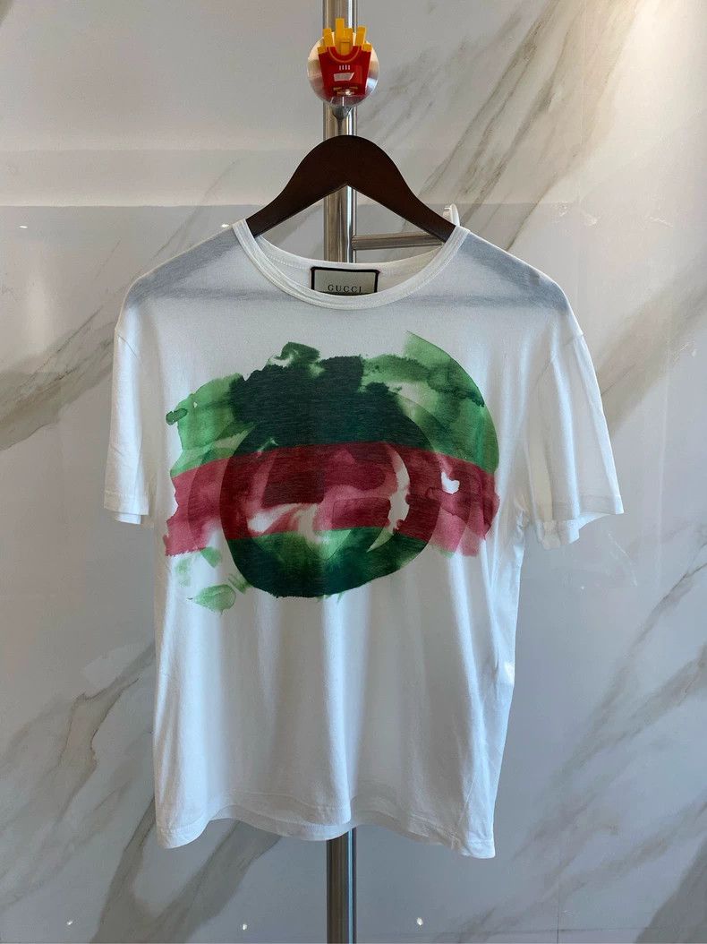 Gucci Gucci Red and green fade-dyed double G short sleeves 2501-N Size US S / EU 44-46 / 1 - 1 Thumbnail