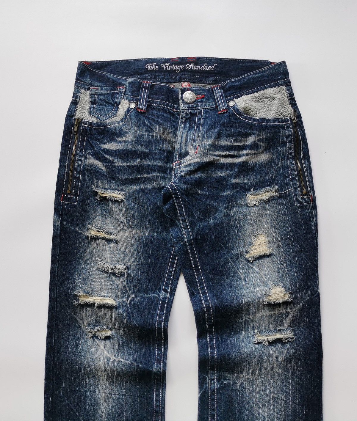 Japanese Brand Roughing The Vintage Standard Distressed Jeans Size 31" - 5 Thumbnail