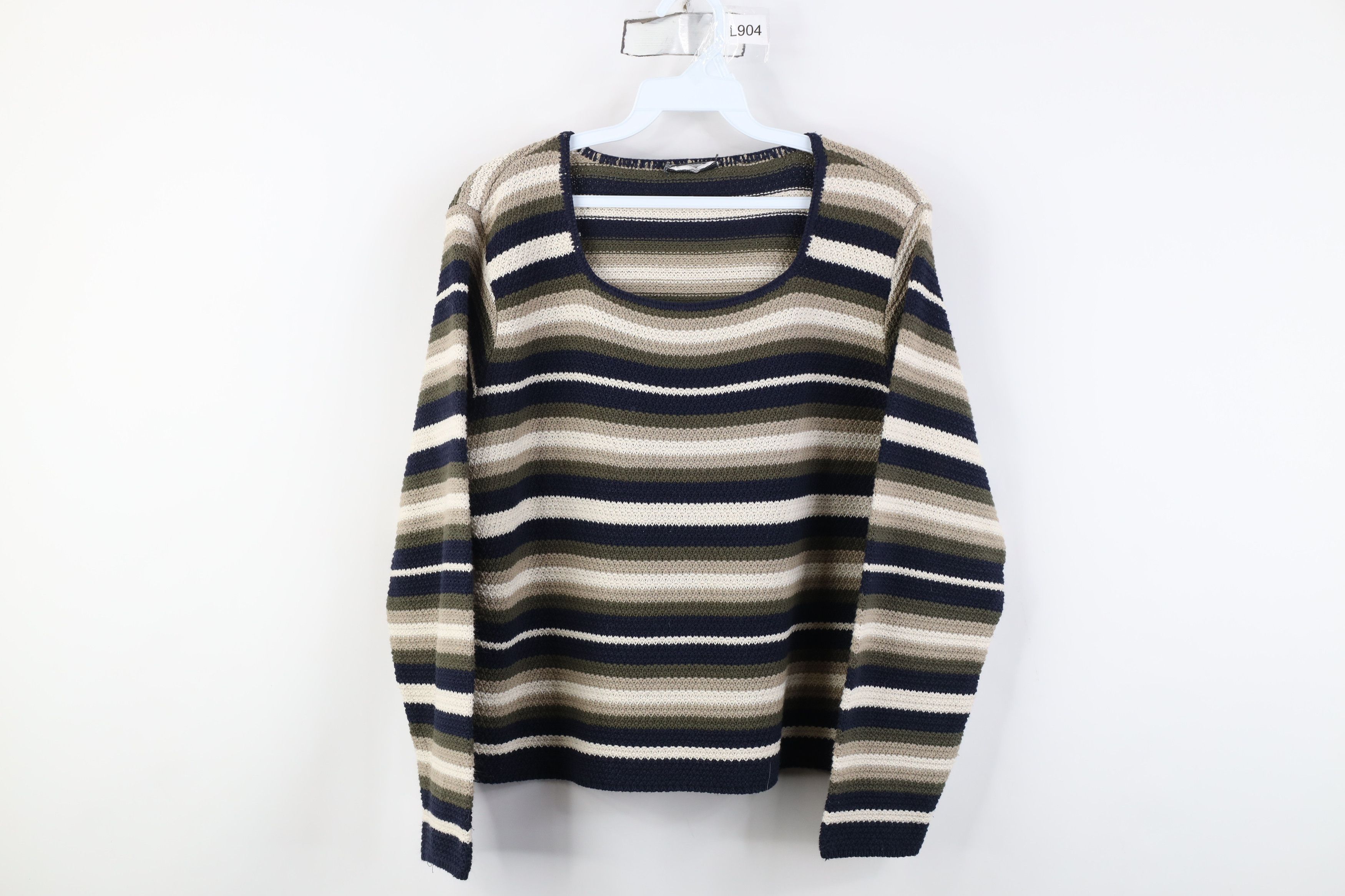Vintage Vintage 90s Y2K Streetwear Cropped Boxy Fit Striped Sweater Size L / US 10 / IT 46 - 1 Thumbnail