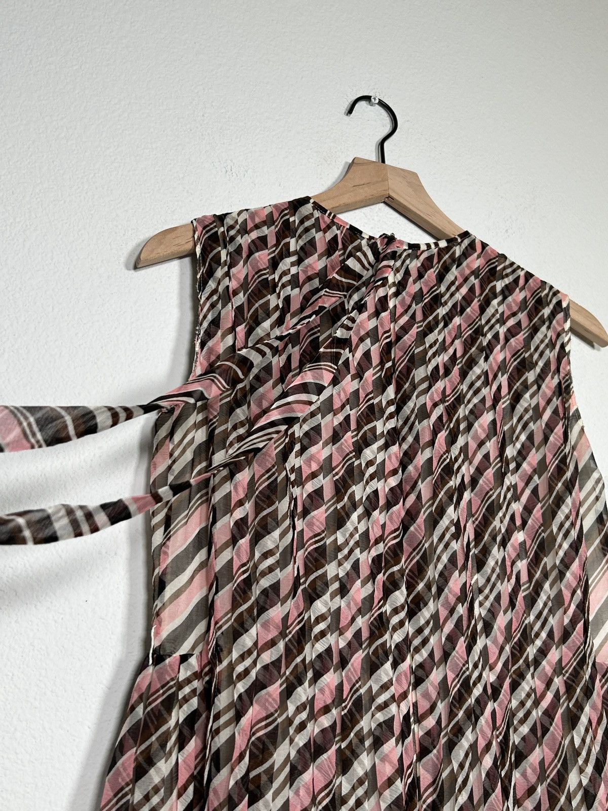 Prada Silk Plaid Pleated Sleeveless Mini Dress Size M / US 6-8 / IT 42-44 - 6 Thumbnail
