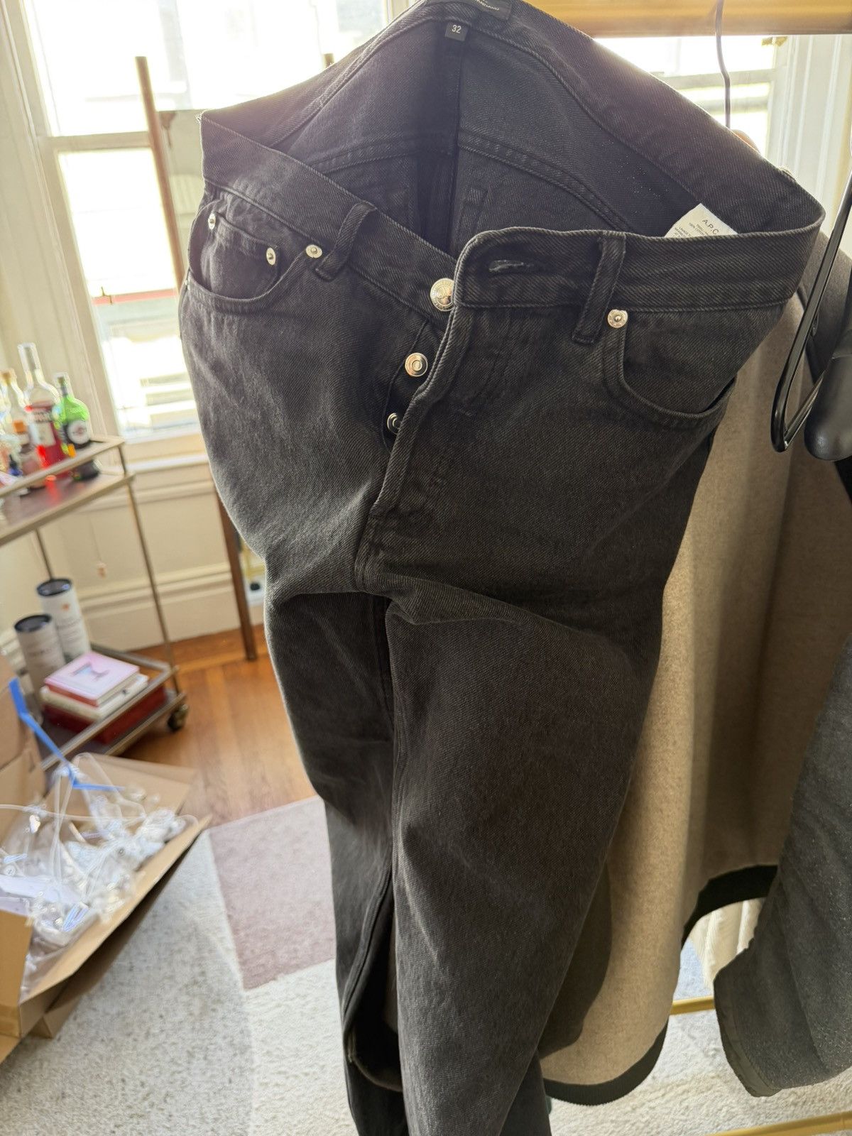 A.P.C. APC petit standard washed black denim Size US 32 / EU 48 - 1 Thumbnail