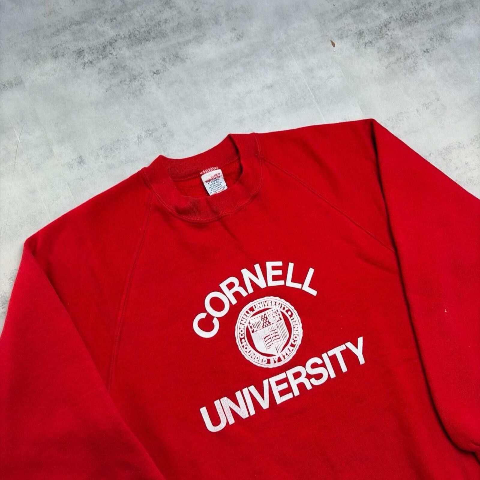 Russell Athletic Vintage 70’s Red Russell Cornell University Crewneck Sweater Size US M / EU 48-50 / 2 - 4 Thumbnail