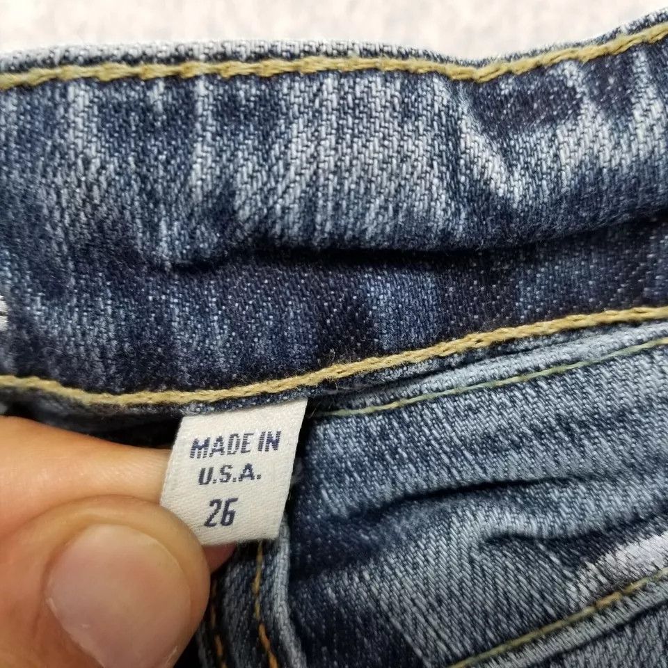 Bebe Bebe Jeans Womens 27x28 Denim Flared Low Rise Rhinestones Size 27" / US 4 / IT 40 - 14 Thumbnail