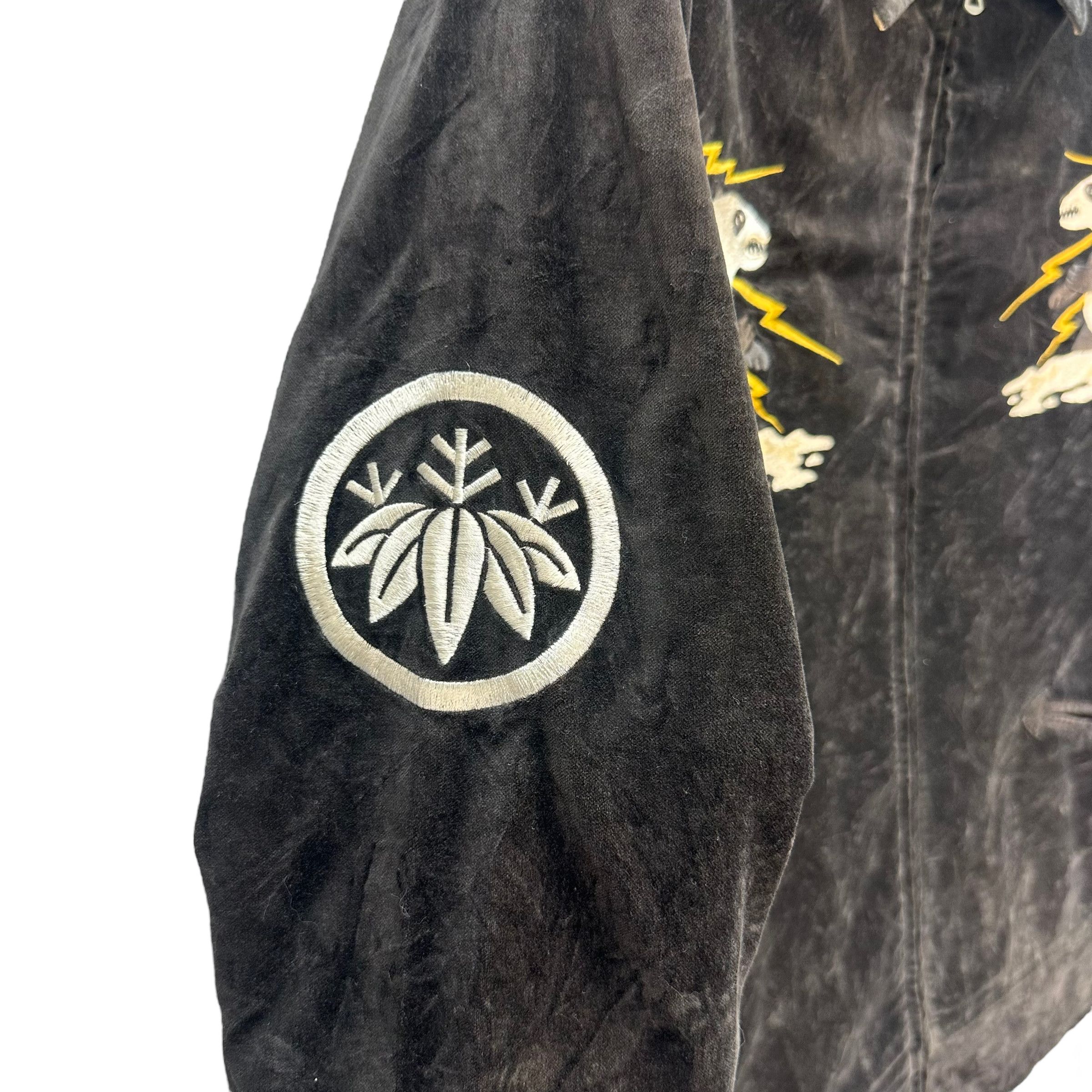 Japanese Brand CRAPPED HEADS EMBROIDERED PANDA VELVET JACKET #7485-148 Size US XL / EU 56 / 4 - 7 Thumbnail