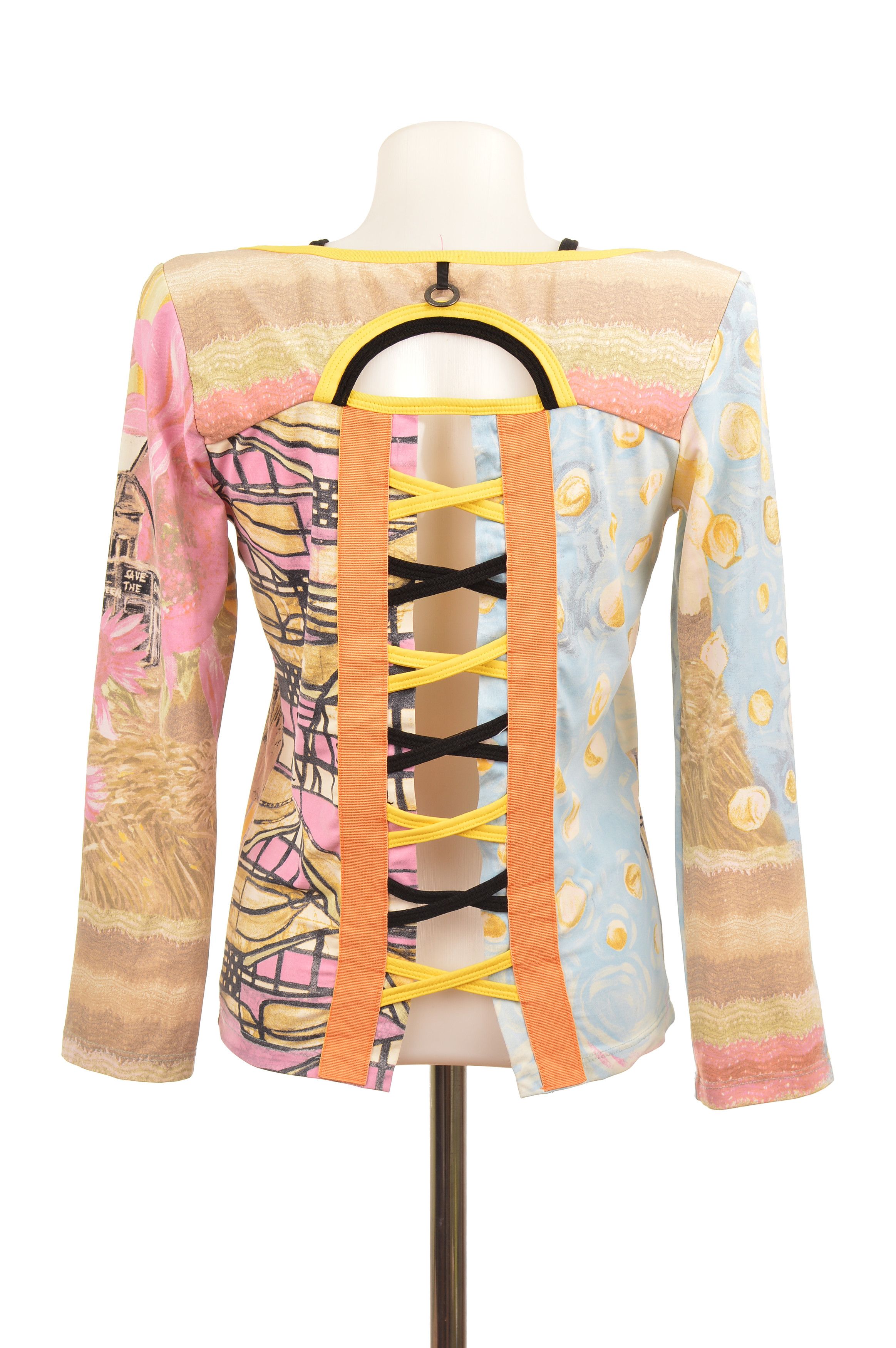 Designer Save the Queen Boat Wharf Dock Print Blouse Top Size M / US 6-8 / IT 42-44 - 4 Thumbnail