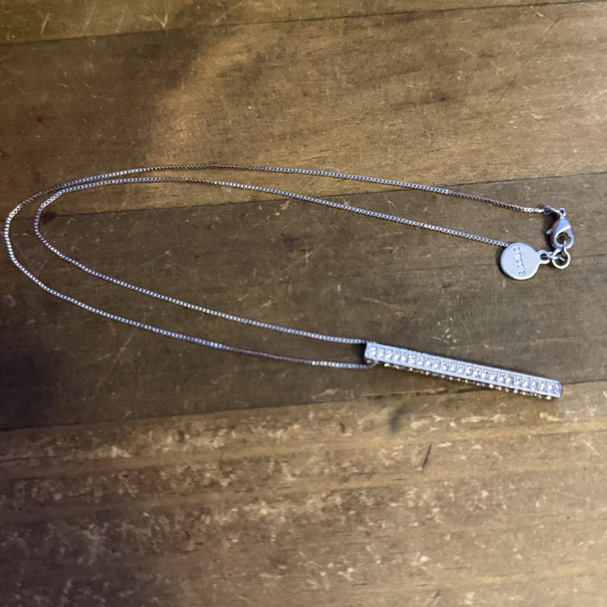 Chicos Chico’s silver tone pave vertical bar pendant necklace Size ONE SIZE - 3 Thumbnail