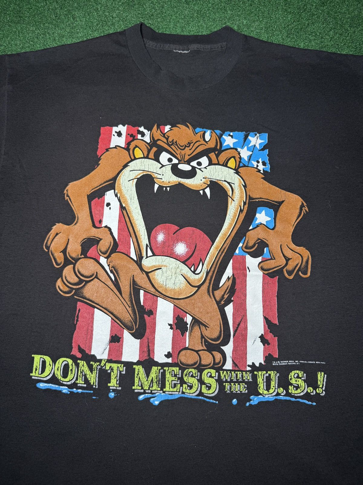 Vintage Vtg 90s Taz Looney Tunes Don’t Mess With The U.S T Shirt Size US L / EU 52-54 / 3 - 2 Thumbnail