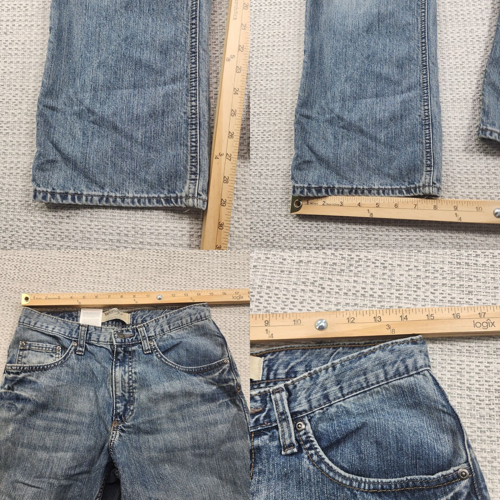Wrangler Wrangler Authentics Jeans Mens 31x30 Blue Denim Straight Zip Fly Cotton Size US 31 - 8 Thumbnail