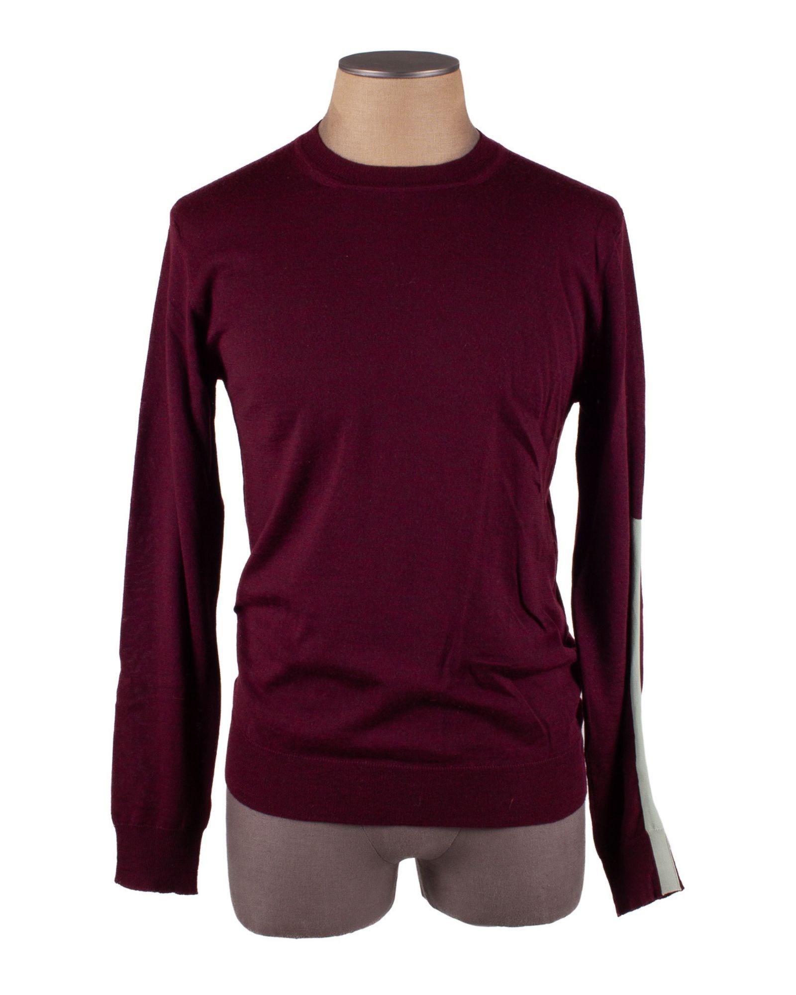 JIL SANDER MAROON WOOL BLEND LIGHTWEIGHT SWEATER
