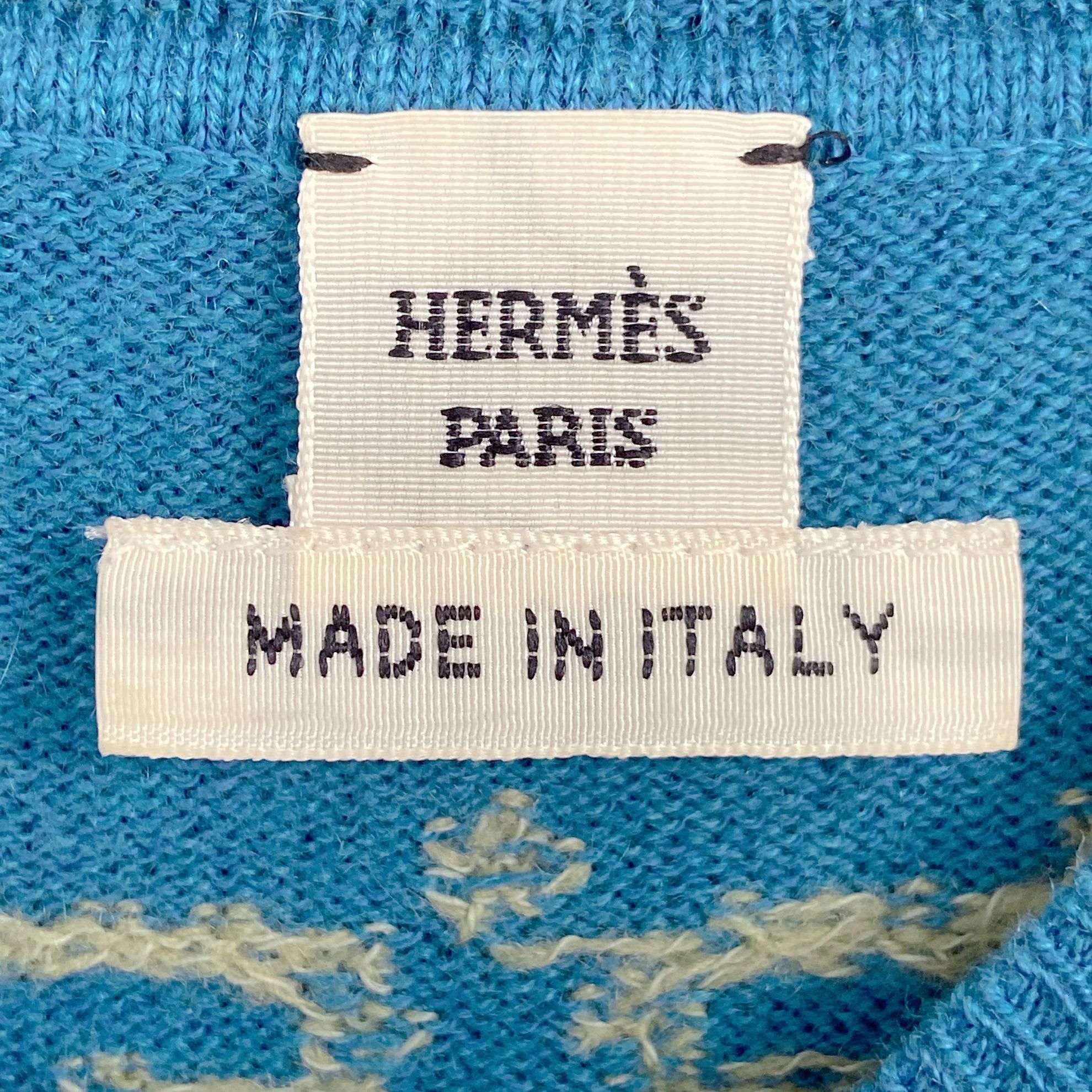 Hermes Hermès blue cashmere knit top 34 Size XS / US 0-2 / IT 36-38 - 7 Thumbnail