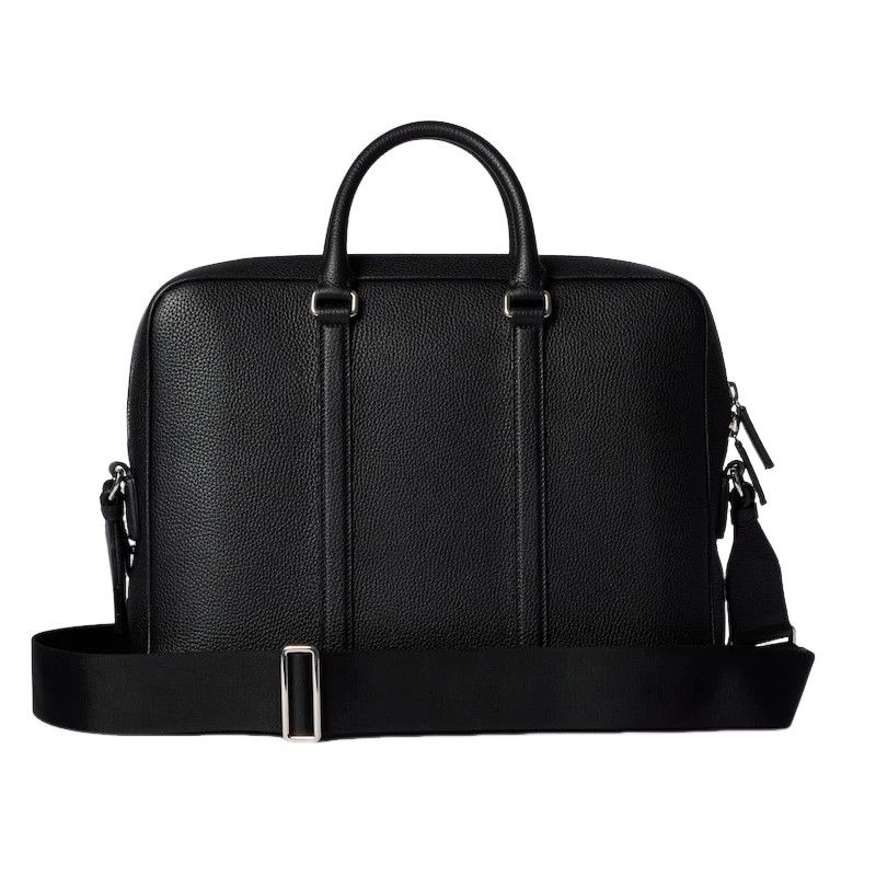 Gucci GUCCI Black Soft Medium Leather Web Briefcase New & Auth Size ONE SIZE - 3 Thumbnail