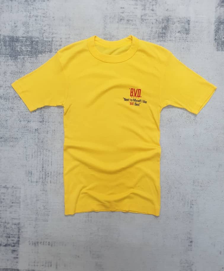 Japanese Brand Vintage BVD Yellow Colour Shirt Size US XXS / EU 40 - 1 Thumbnail