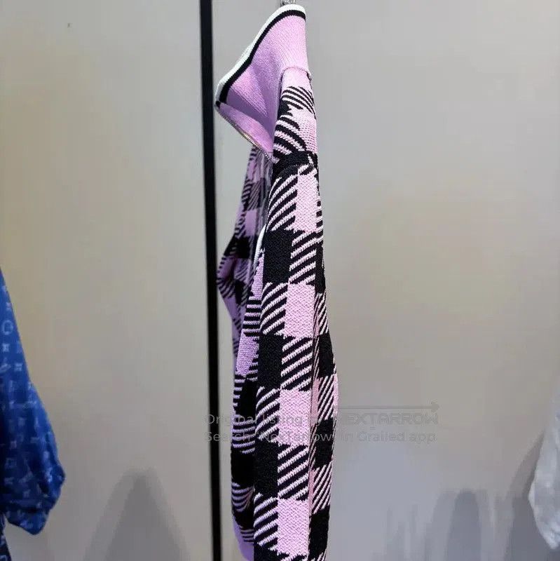 Miu Miu Miu Miu Pink Checkered Cropped Cardigan . Size S / US 4 / IT 40 - 3 Thumbnail