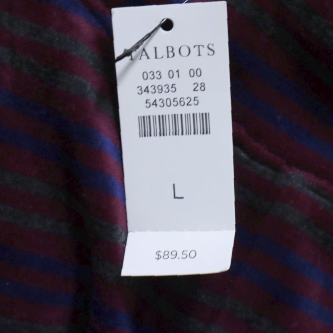 Talbots Talbots Velvet Chimney Neck Pullover Striped Sweatshirt Wine Women's L Size L / US 10 / IT 46 - 6 Thumbnail