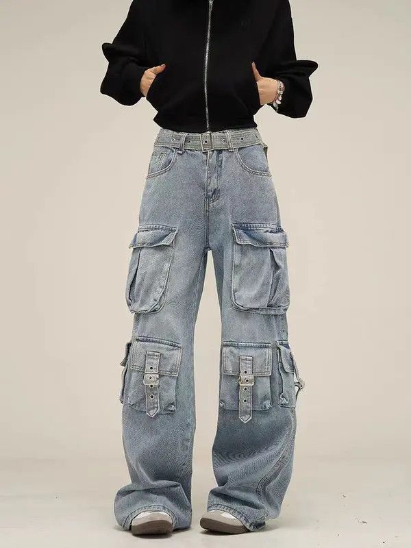 Japanese Brand VIBE vintage multi-pocket wash design work jeans Size US 30 / EU 46 - 1 Thumbnail