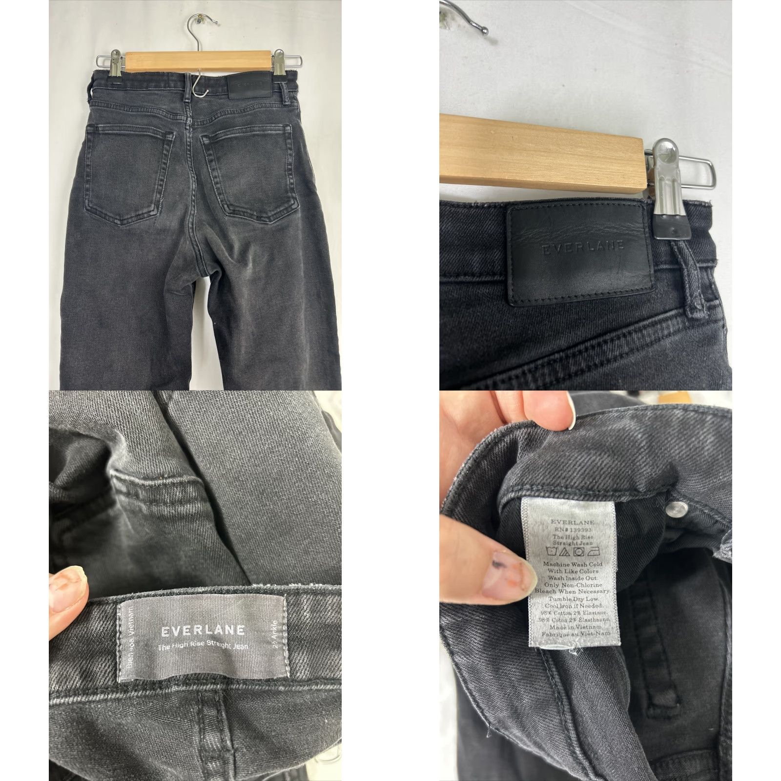 Everlane Everlane High Rise Slim Straight Cigarette Ankle Jean Washed Black 25 26x27 Women Jeans Slim Mid Black 27 Inseam Reg Size 42" / US 20 - 8 Thumbnail